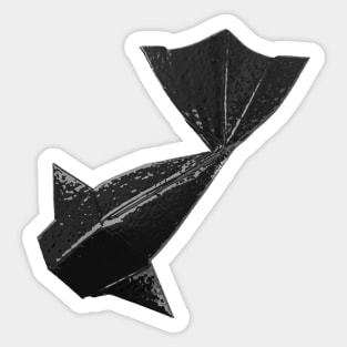 Schwarzes Origami Fisch Muster Sticker